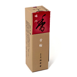 A box of Shoyeido incense sticks with Japanese characters printed on it.